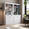 5-Tier Bookshelf, 70 Inch Tall Bookcase with 2 Doors and 1 Drawer, Modern Pantry Sideboard with Adjustable Shelf - 3 of 4
