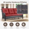 Buenhomino 4 Pieces Patio Furniture Set with Swivel Chairs, High Back Wicker Rattan Sofa with Thick Cushion and Coffee Table, Outdoor Conversation Set - 2 of 4