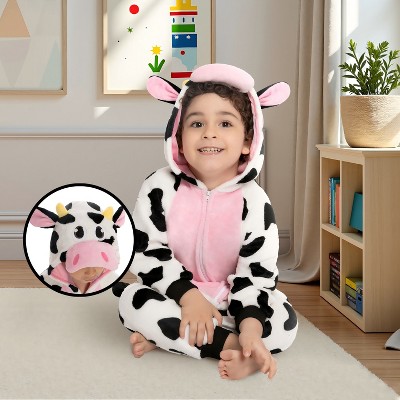 Joyfy Toddler Infant Halloween Costume Cow Pajamas Cowboy Costume for Halloween Dress Up Party
