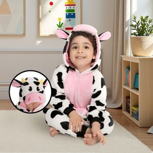 Joyfy Toddler Infant Halloween Costume Cow Pajamas Cowboy Costume for Halloween Dress Up Party - 1 of 4