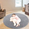 Area Rug Soft Fluffy Shage Area Rug for Living Room Black Shaggy Carpet Faux Fur Washable Rugs - 2 of 4
