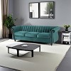 84"W Velvet Upholstered 3 Seater Sofa Couch,Modern Velvet Couch 3 Seater Sofa With Curved Backrest And Rolled Arms -Maison Boucle - 3 of 4
