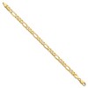Black Bow Jewelry Men's 7mm 14K Yellow Gold Solid Flat Figaro Chain Bracelet - 3 of 4