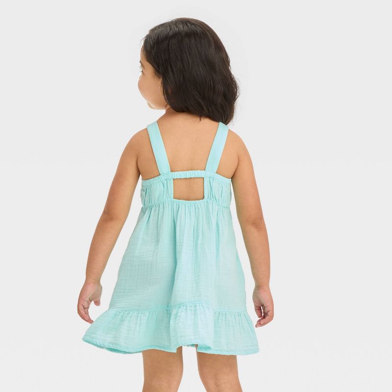 Toddler Girls' Ombre Crochet Gauze Dress - Cat & Jack™ Blue, 3 of 5