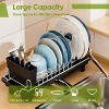 VUSIGN Small Dish Drying Rack with Drain, Compact Dish Rack, Slim Dish Drainers for Kitchen Counter, with Removable Utensil Holder, Space Saving - 3 of 4