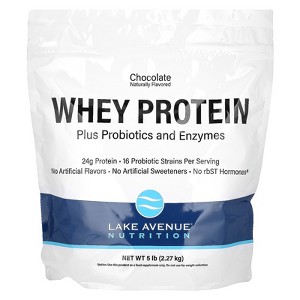 Lake Avenue Nutrition Whey Protein + Probiotics, Chocolate, 5 lb (2.27 kg) - 1 of 3