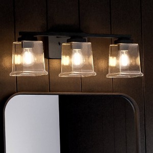 Urban Ambiance Luxury Craftsman Bath Light 7''H x 20.125''W,  Midnight Black Finish,  Houston Collection, UHP4296 - 1 of 4