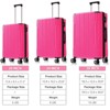 Syemin Luggage Luggage Sets 3 Piece Expandable Hard shell ABS Suitcases with Double Spinner Travel luggage Set with TSA Lock, Red, 18.3"*12"*29.9" - 3 of 4