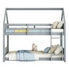 NicBex Twin Over Twin Rubberwood Floor Bunk Bed with Stairs & Guardrails,House Bed Frame for Kids Room,Light - 4 of 4
