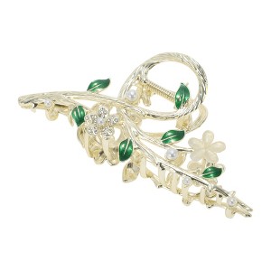 Unique Bargains Grace Flowers Hair Clips Gold Tone 1 Pc - 1 of 4