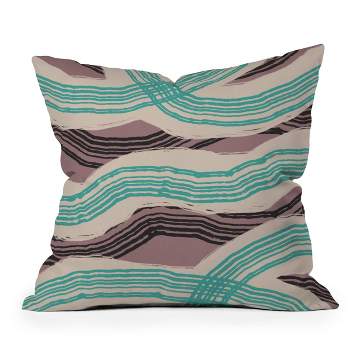 Little Dean Stripe Outdoor Throw Pillow Muted Pink/Green/Purple - Deny Designs