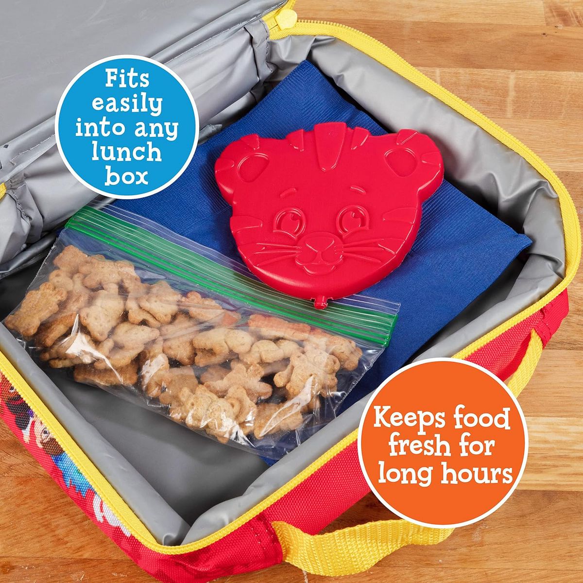 Daniel Tiger Reusable Hard Ice Pack 3 Pack (Red) Fits Easily In Lunch Box, Bento or Insulated Bag - Long Lasting Slim Lightweight Design - thumbnail 3