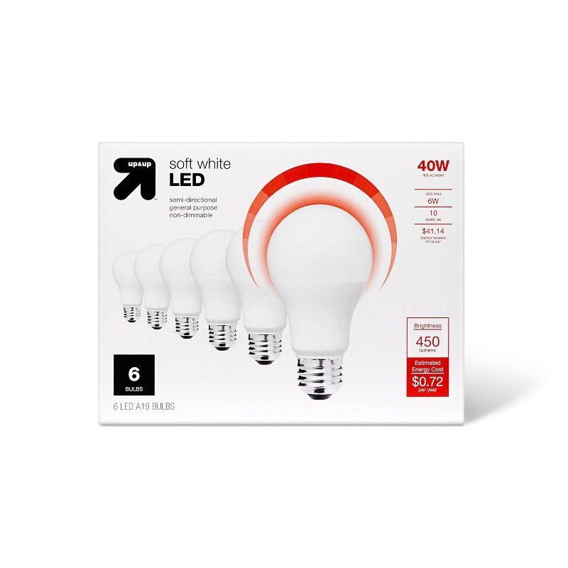 LED 40W 6pk Light Bulbs Soft White - up &#38; up&#8482;, 1 of 4