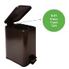 LunaLulinlk Stainless Steel Small Trash Can with Lid & Step Pedal 1.6 Gallon Soft Close Garbage Can with Removeable Inner Bucket Bronze - 2 of 4