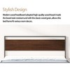 Metal Bed, Black with Walnut Wood Headboard&Footboard, Queen - 4 of 4