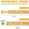 Set of 6 Bamboo Expandable Drawer Dividers with Labels,with 12 Inserts (13.25-17in) - 3 of 4