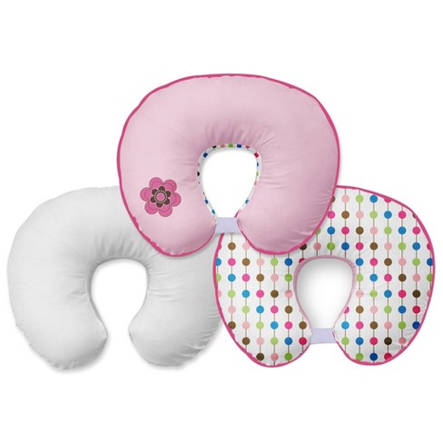 Bacati - 3 pc Damask Pink/chocolate Hugster Feeding & Infant Support  Nursing Pillow