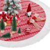Christmas Tree Skirt 48 Inches, Red White Tree Skirts for Artificial Trees Xmas Holiday Party Decorations - 2 of 4