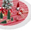 Christmas Tree Skirt 48 Inches, Red White Tree Skirts for Artificial Trees Xmas Holiday Party Decorations - image 2 of 4