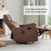 Ridstar Faux Leather Massage Accent Chair with Rocking & Swivel Function for Living Room-Brown - 2 of 4