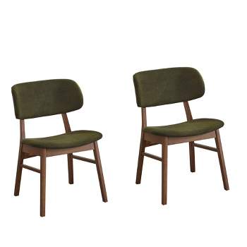 Set of 2 Rory Dining Chair Green/Walnut - Lifestorey