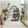 VisioGear Egg Chairs, Patio Egg Chair, Outdoor Garden Egg Swing Chair Hanging Chair for Bedroom Living Room, Dark Gray, 28.70"*28.5"*55.6" - 4 of 4