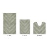 Hugo 3-Piece Bath Rug Set 100% Premium Cotton Tufted Chevron Pattern Bathmats for Bathroom, Super Soft Absorbent Machine Washable - 2 of 4