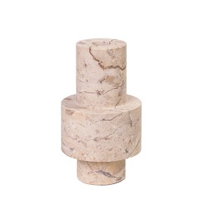 TOV Furniture Natural Travertine Turned Candle Holder : Target