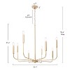 LNC Concise 8-Light 31.5" Modern Candle Oversized Chandelier,Matte Gold - 3 of 4