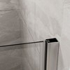 34"x 72" Bifold Frameless Glass Shower Door Combo w/ White Acrylic Shower Base, 1/4 inch Tempered Clear Glass in Chrome Aluminum Finish, Foldable - 4 of 4