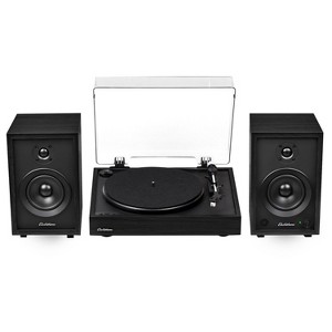 Electrohome Montrose Record Player Stereo System with 4" Bluetooth Powered Bookshelf Speakers, Vinyl-to-MP3 Recording - 1 of 4