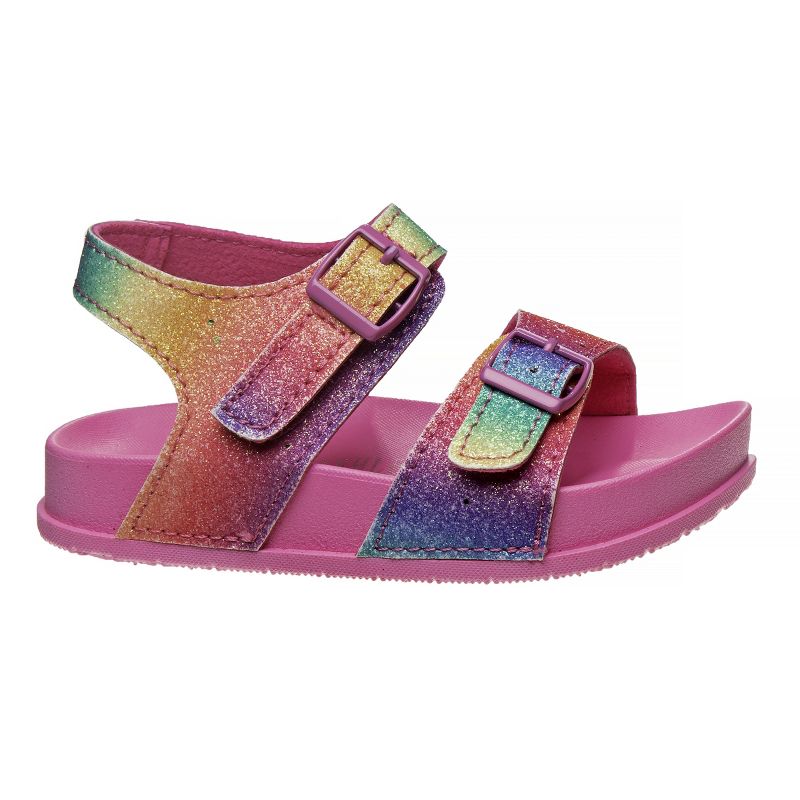 Laura Ashley Toddler Flat Sandals Comfort Footbed Slippers Adjustable Slides, 2 of 8