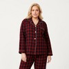 Anna-Kaci Lounge Women's PLus Size 2-Piece Set Plaid Button-Front Pajama Top with Soft Brushed Fabric, Matching Relaxed-Fit Pants - 2 of 4