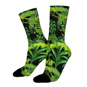 Jungle Plants Women Printed Crew Socks Funny Funky Socks Soft Polyester Novelty Gifts for Artists Men - 1 of 1