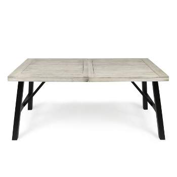 Borocay Rectangle Acacia Dining Table - Light Gray - Christopher Knight Home