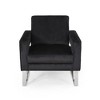 Mid Century Modern Accent Chair, Upholstered Side Armchair With Stainless Steel Leg Supports, Thick Cushion Single Sofa Chair - 3 of 4