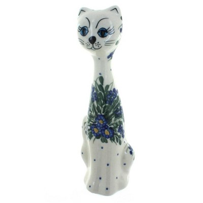 Blue Rose Polish Pottery Hyacinth Small Cat