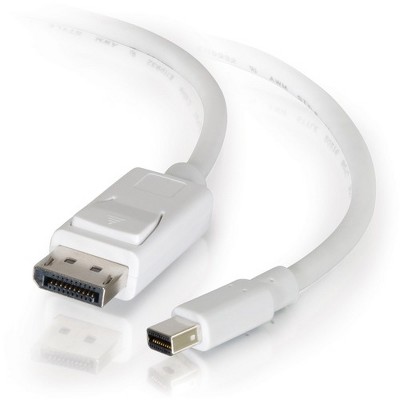 C2G 6ft Mini DisplayPort to DisplayPort Adapter Cable M/M - White - DisplayPort/Mini DisplayPort for Notebook, Tablet, Monitor, Audio/Video Device