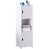 Kings Brand Furniture - Bathroom Floor Storage Cabinet, Open Shelve with Doors, White - image 2 of 3