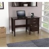 Inval Writing Desk with 3 Drawers Espresso: Mid-Century Modern, Laminate Surface, MDF Frame, Open Shelf - 2 of 4
