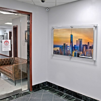 Silver Satin Aluminum Floating Acrylic Wall Frame, 30" x 40"