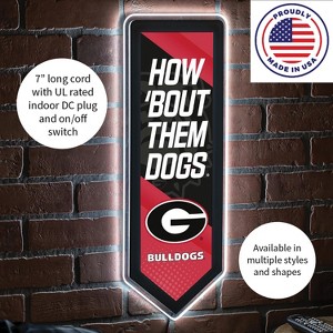Evergreen Ultra-Thin Glazelight LED Wall Decor, Pennant, University of Georgia- 9 x 23 Inches Made In USA - 1 of 4