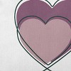 16"x16" Valentine's Day Hearts with Outlines Square Throw Pillow Romantic Purple - e by design: Indoor Polyester Fiber Cushion - 2 of 4