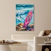 Art Remedy Pink Surfboard on the Beach Colorful Coastal Wall Art Unframed - 2 of 4