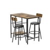 3 Piece Dining Table Set for 2, Counter Height Table Set with 2 Bar Stools, Pub Dining Table Set with Storage Shelves for Bar Kitchen Restaurant - 2 of 4