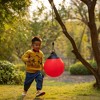 PLAYBERG Red Outdoor Patio Playground Hanging Adjustable Ball Round Swing, Inflatable Heavy Duty Rubber Round Swing Ball, Pump Included - image 4 of 4