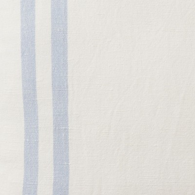 Ocean Blue Cotton Linen Striped 20" Square Throw Pillow