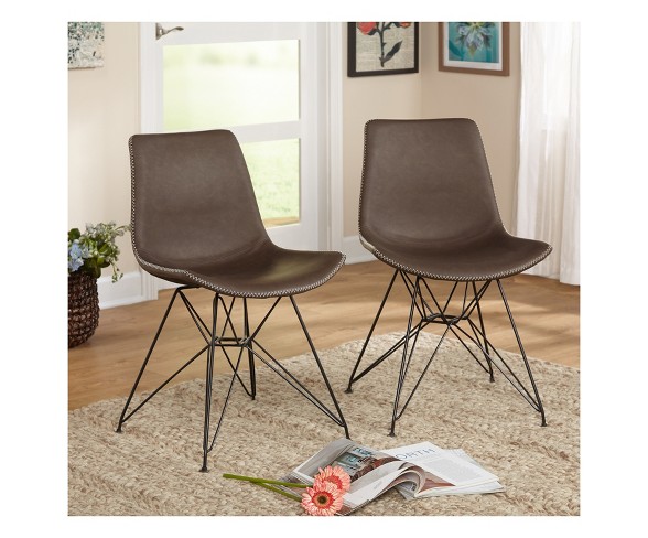Set of 2 Orleans Chairs - Brown - Buylateral