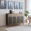 VYNXARIA 48" Wide 4 Doors Modern Sideboard with 3 Top Drawers,Freestanding Sideboard Storage Cabinet Entryway Floor Cabinet for Living Room - 2 of 4
