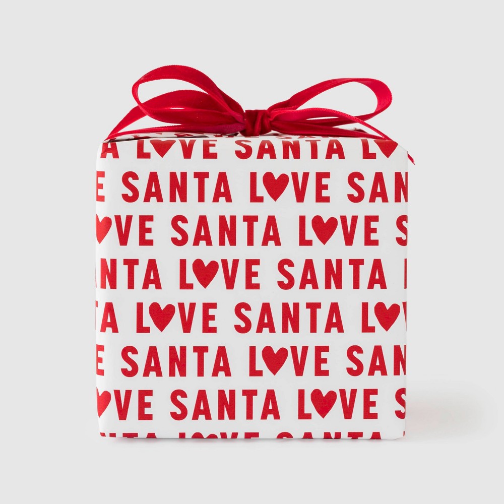 Red Love Santa Gift Wrap - Sugar Paper
